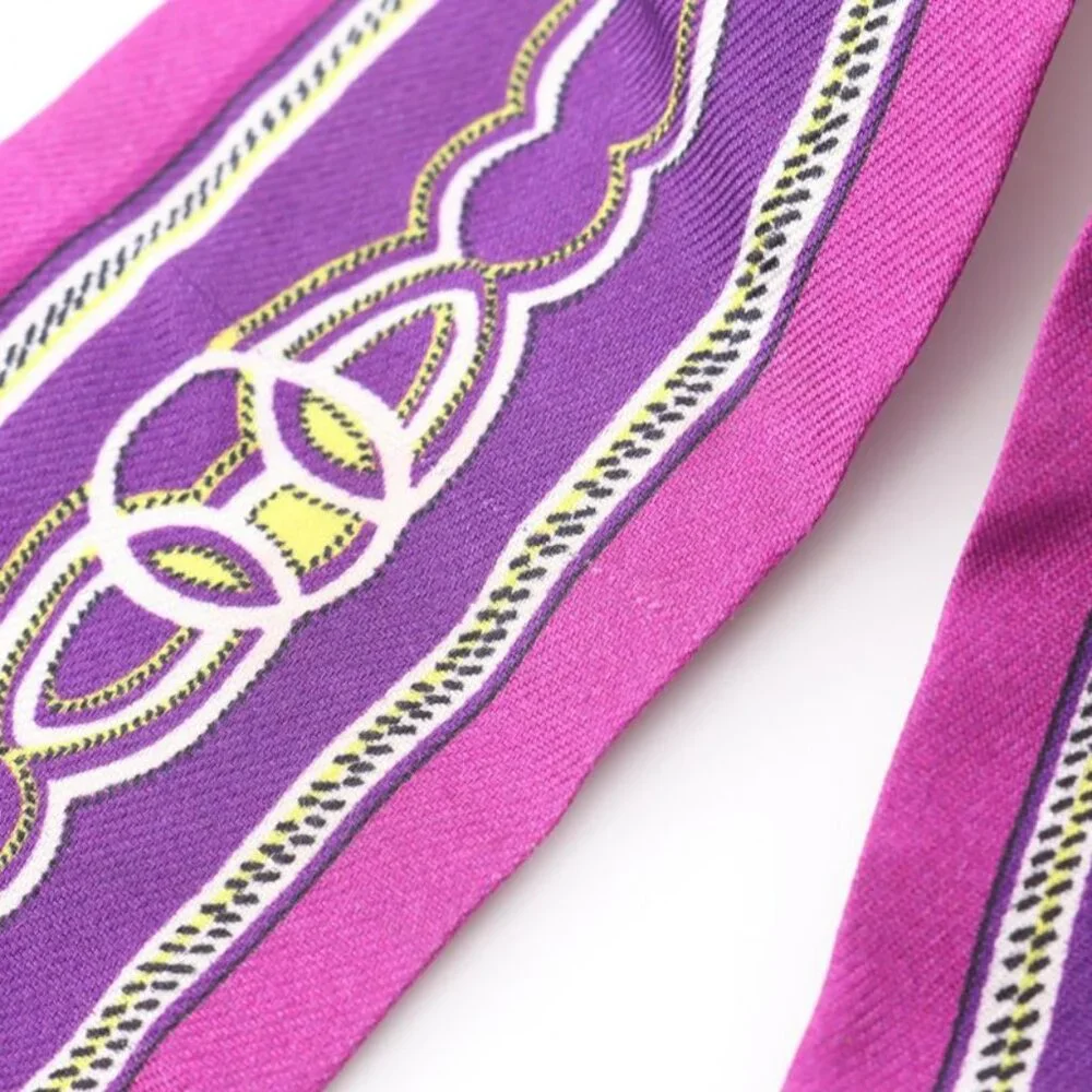 Hermes Scarf Twill Maillons Silk Purple Multi-color - Picture 9 of 9